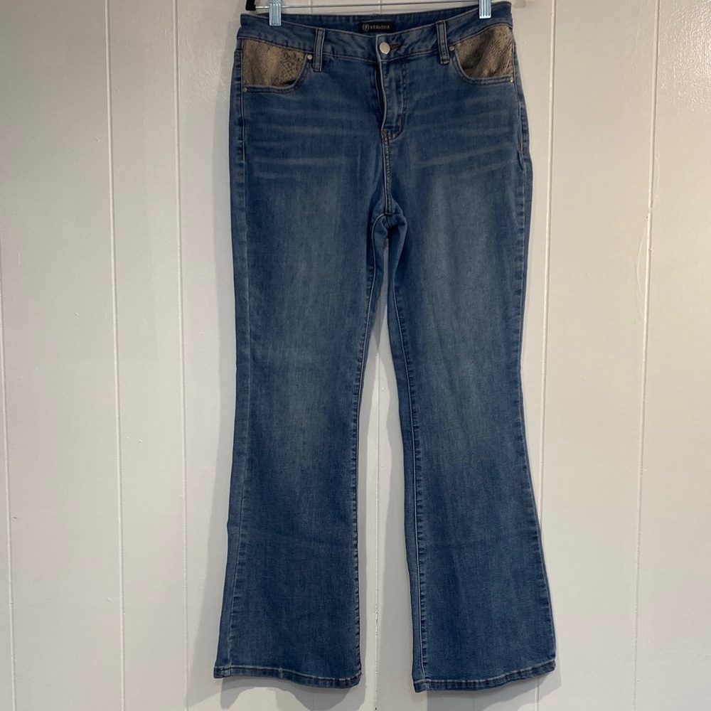 Versona Jeans | Bootcut Flare | Snake Pocket Detail Stretch Denim | Size 8